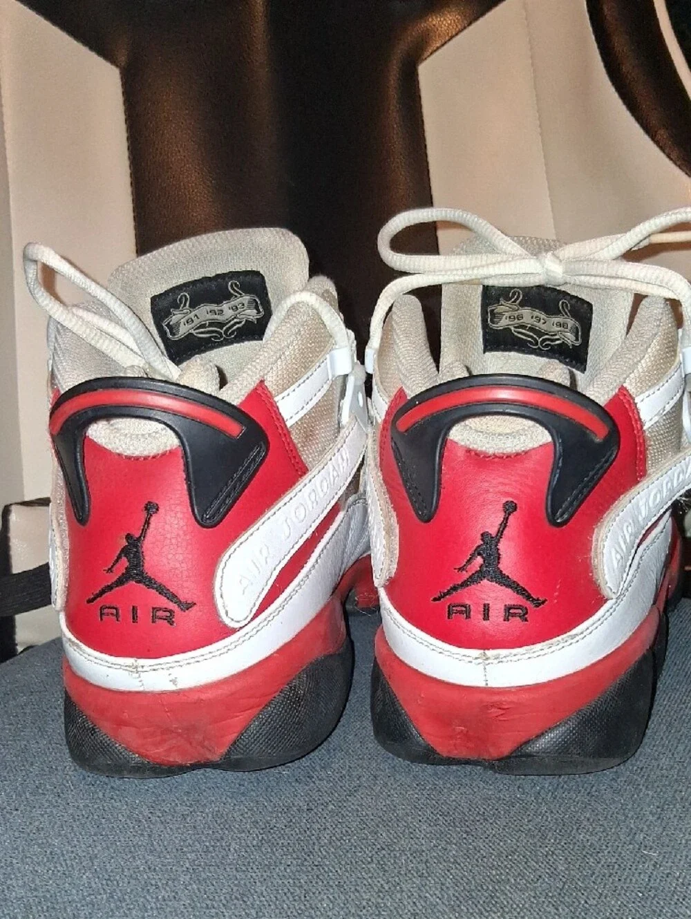 Jordan Kids White and Red High-Top Basketball Sneakers